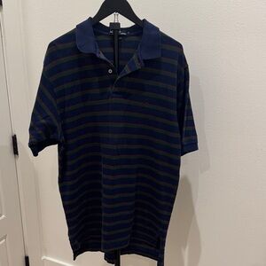Ralph Lauren Navy and Green Striped Polo Shirt